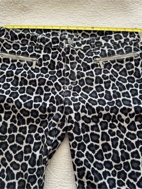 Michael Kors Black and White Leopard Print Skinny Jeans
